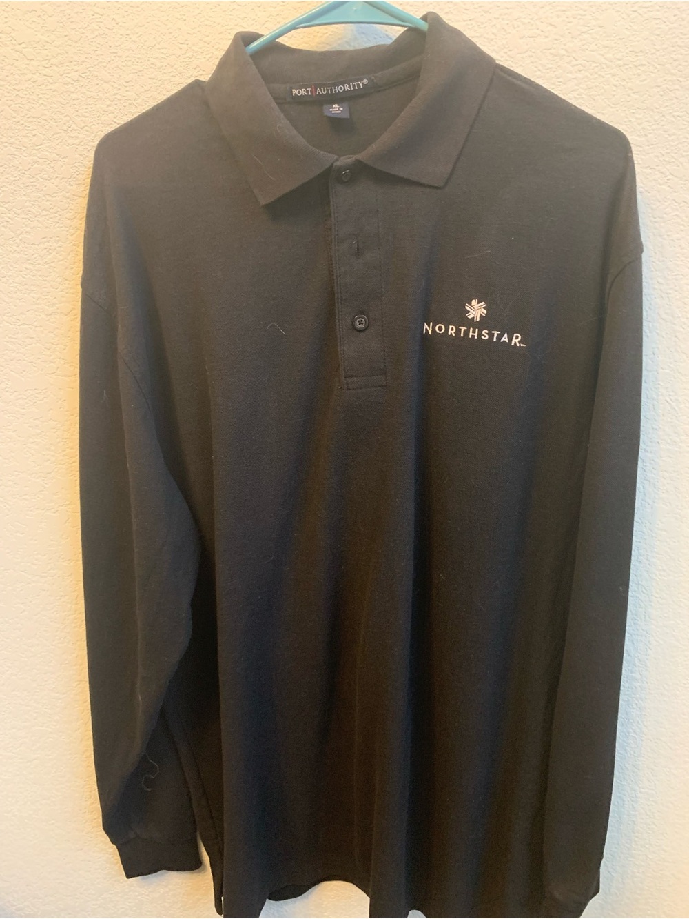 Men's Black Long-Sleeve Polo